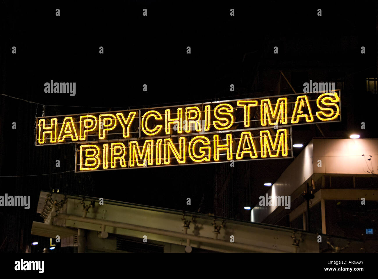 birmingham city center german markets in 2007 happy christmas sign