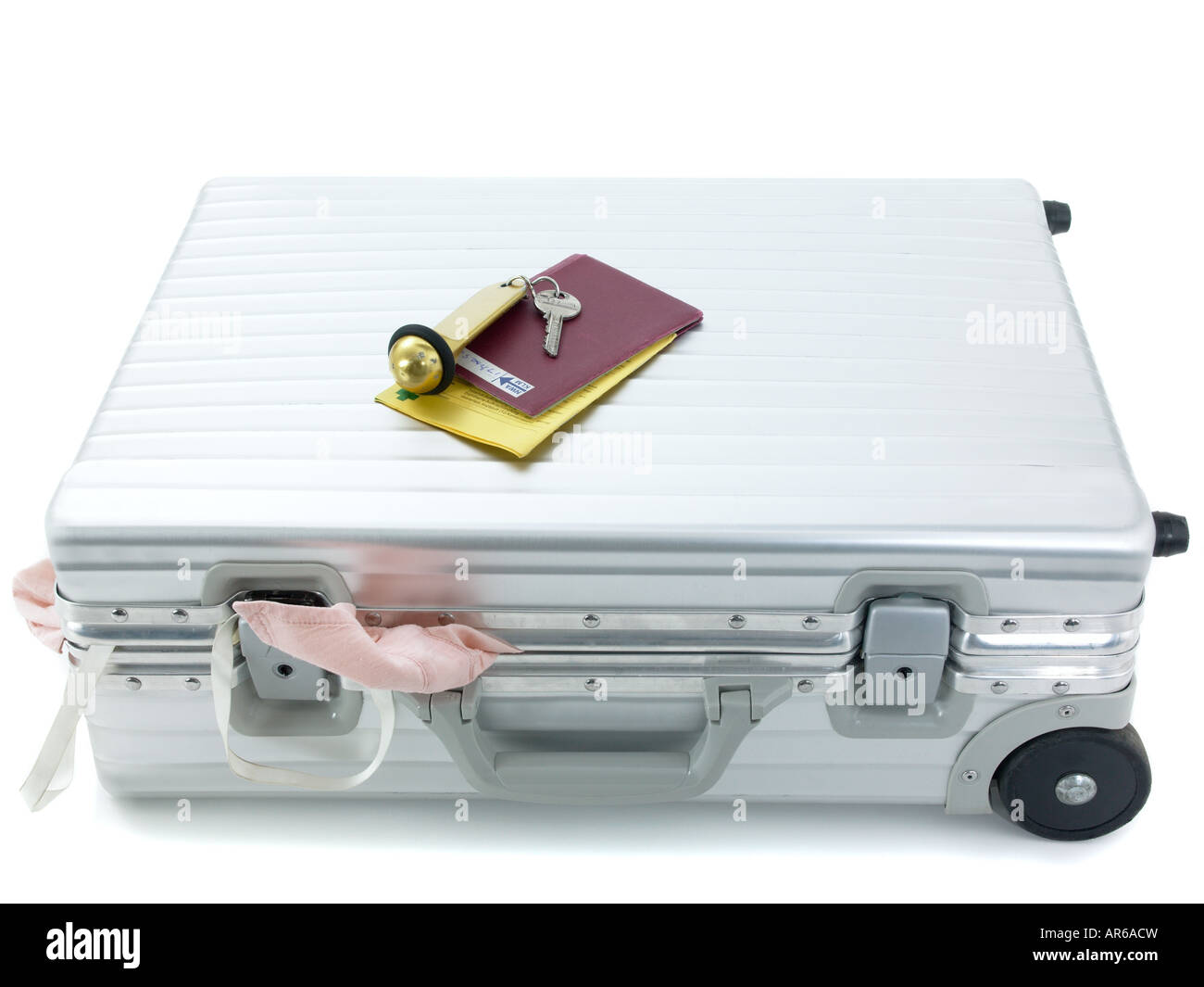Suitcase passport and hotel key Stock Photo Alamy
