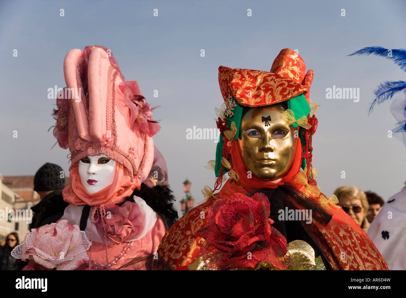 Revellers in masks and costumes at the Carnival by St Mark's Canal near ...