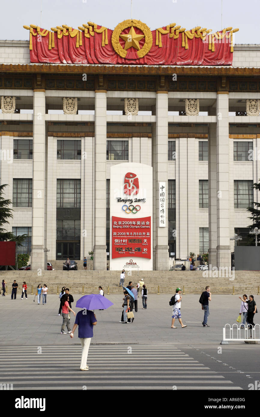 A countdown clock, showing the time to the start of the Beijing