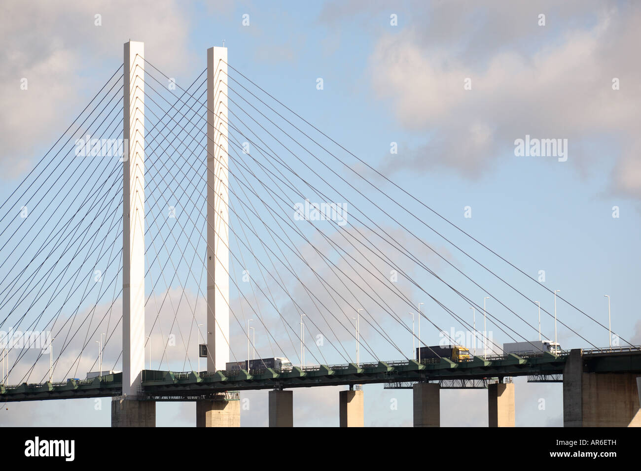 A section of the Dartford Crossing suspension bridge in Kent Stock