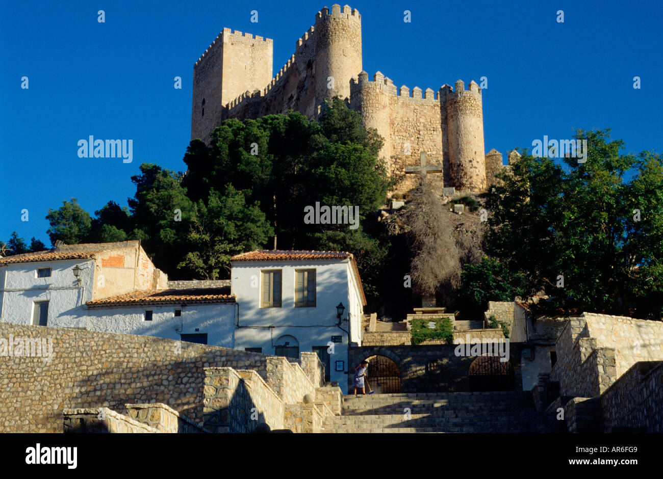 Medieval Castle Almansa Castilla La Mancha Albacete Spain Stock Photo