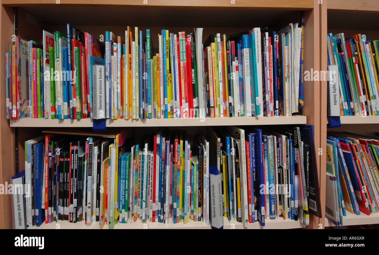Bookshelf In School Library Stock Photo 15955390 Alamy