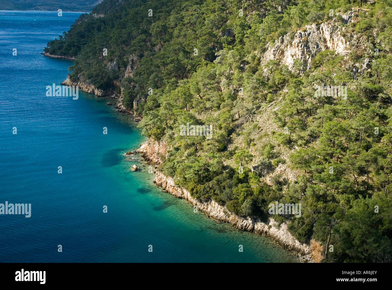 Turquoise coasts of Gokova Bay Turkey . Stock Photo