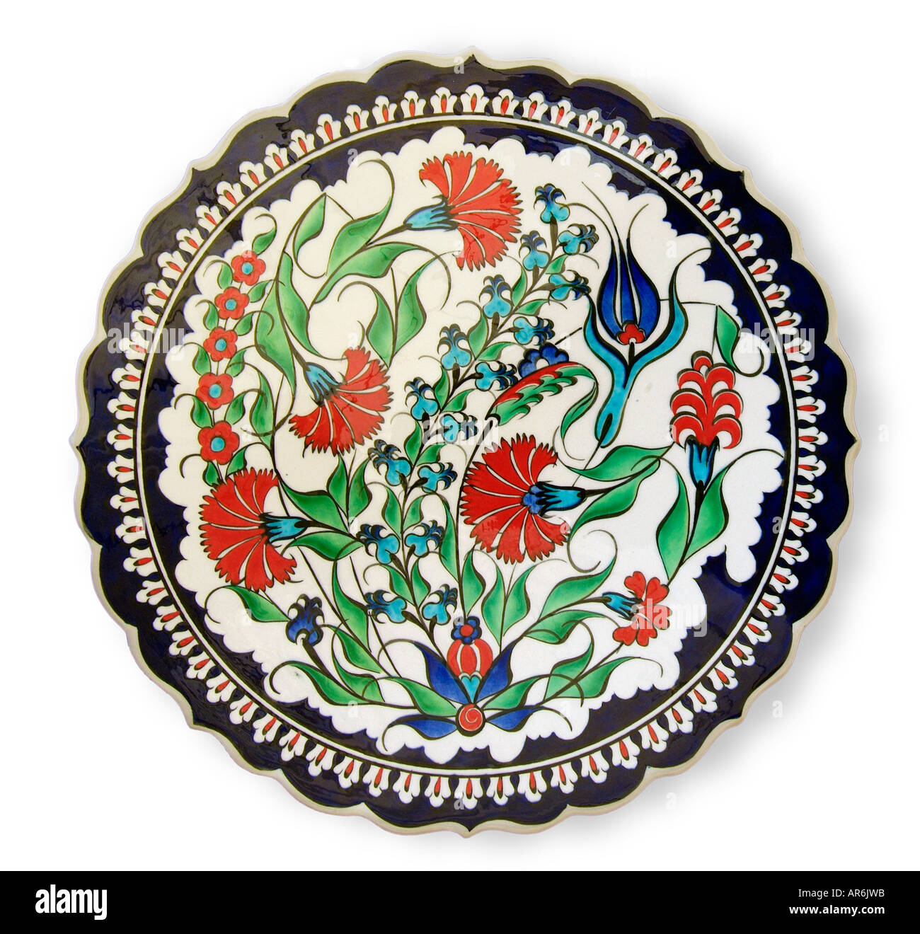 Ceramic glazed wall plate decorative pattern Turk Turkey Turkish