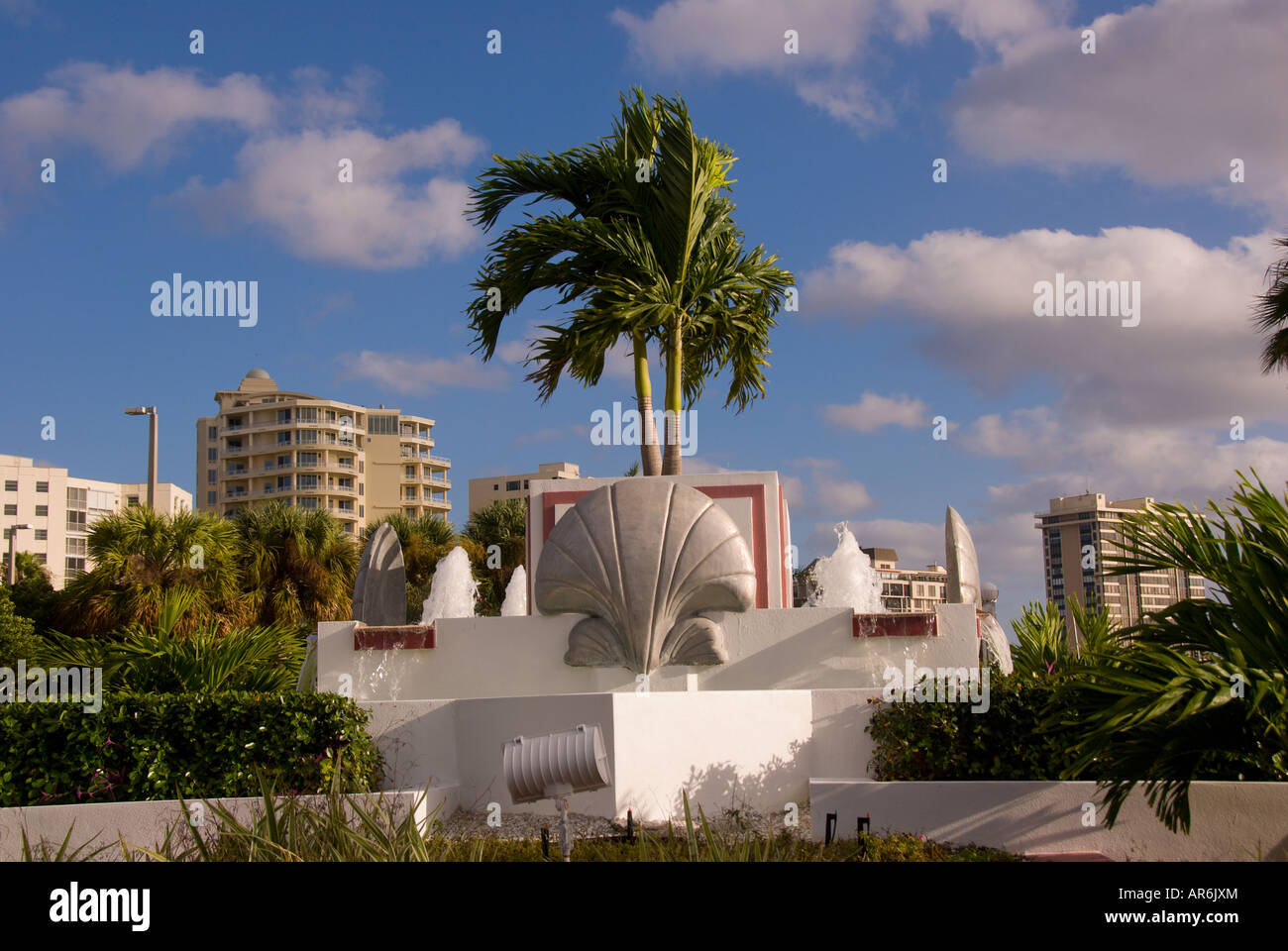 Sarasota Florida sarasota bayfront downtown fountain with scallop shell