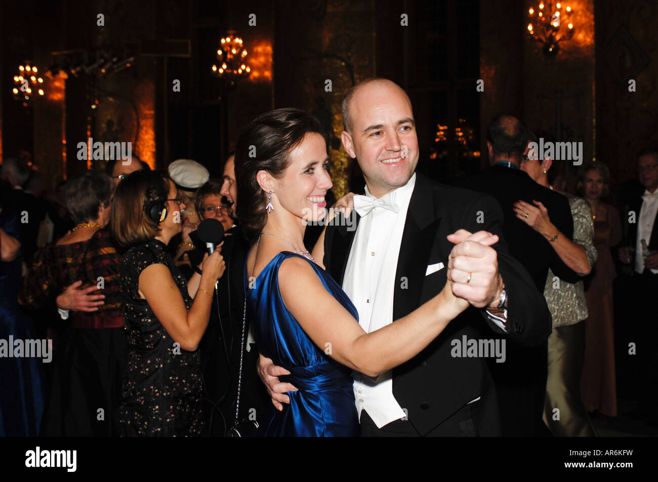 Swedens Prime Minister Fredrik Reinfeldt dances with his wife Filippa at The Nobel Prize Gala Dinner Stock Photo