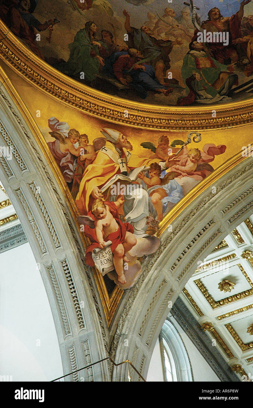 Fresco paintings inside the dome of San Lorenzo church Florence Toscana  Italy Stock Photo - Alamy