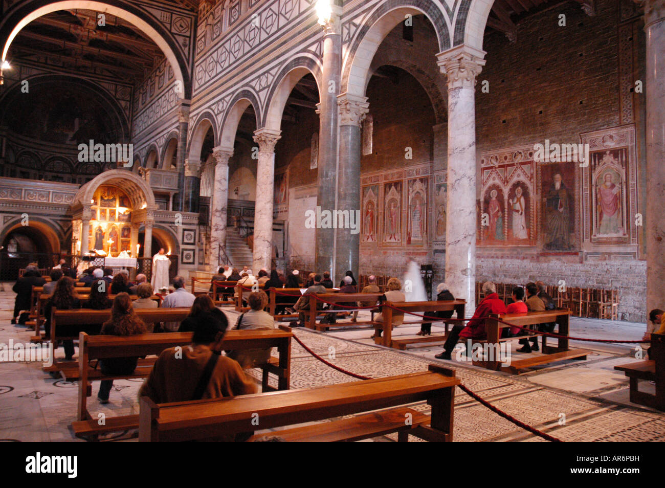 Frescos inside SAN MINIATO AL MONTE church Florence Toscana Italy Stock Photo
