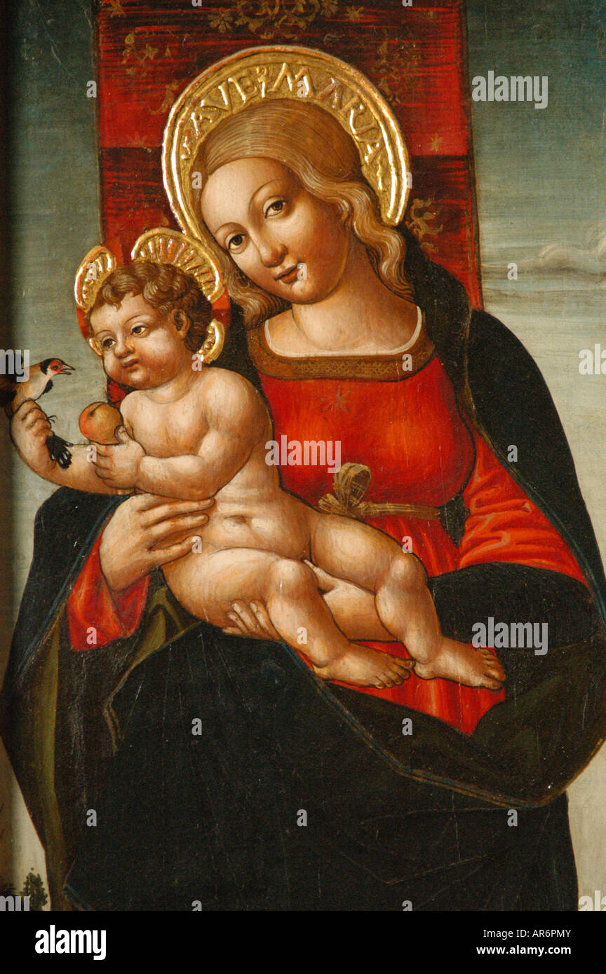 Santa Maria delle Grazie Madonna con il bambino Nicolo de Cremona Milan Italia Stock Photo