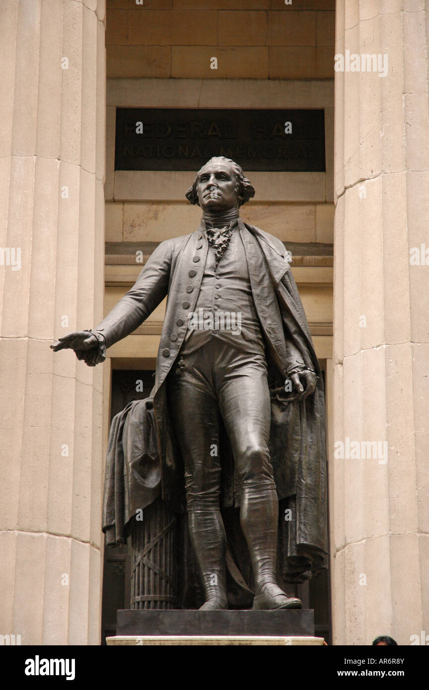 Federal Hall George Washington statue New York USA Stock Photo - Alamy