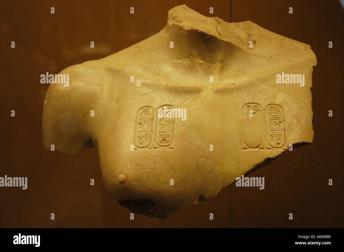 Statuary fragment from the Temple of Aten Dynasty 18 early reign of Akhenaten Metropolitan Museum New York USA Stock Photo