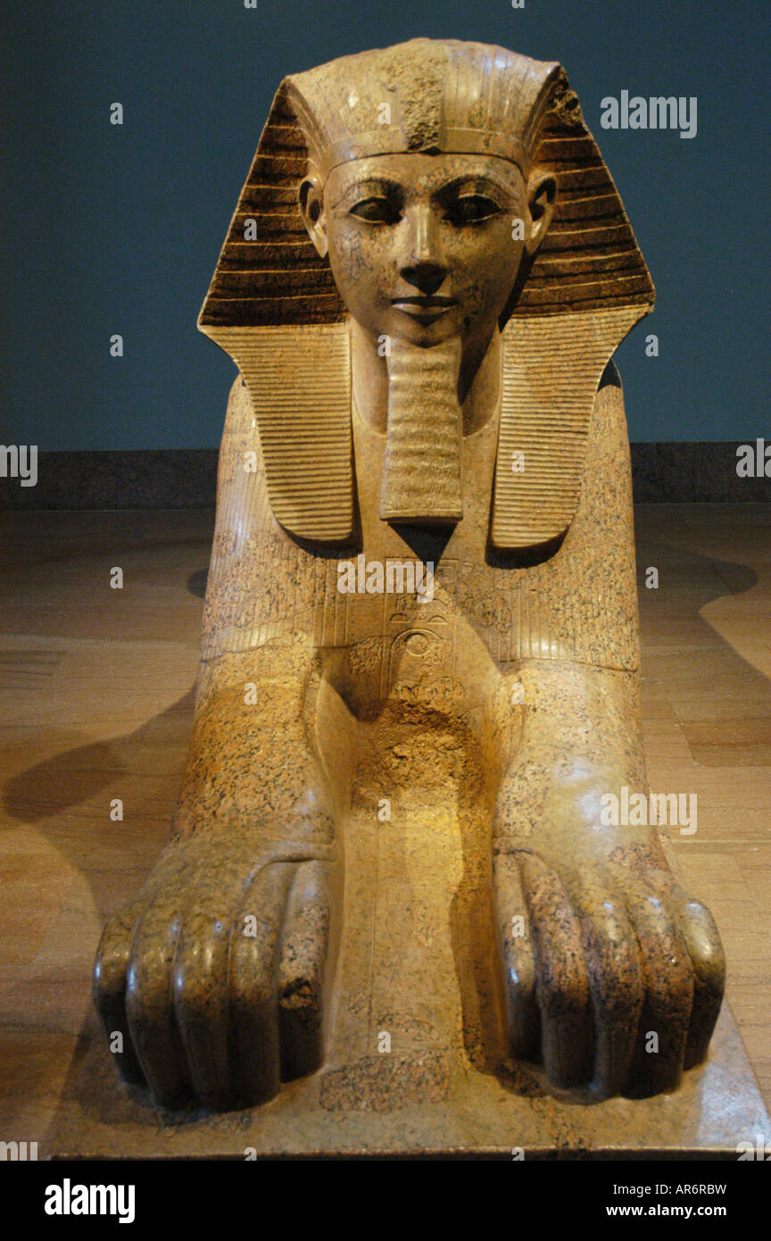 Sphinx of Hatshepsut Dynasty 18 Metropolitan Museum New York USA Stock