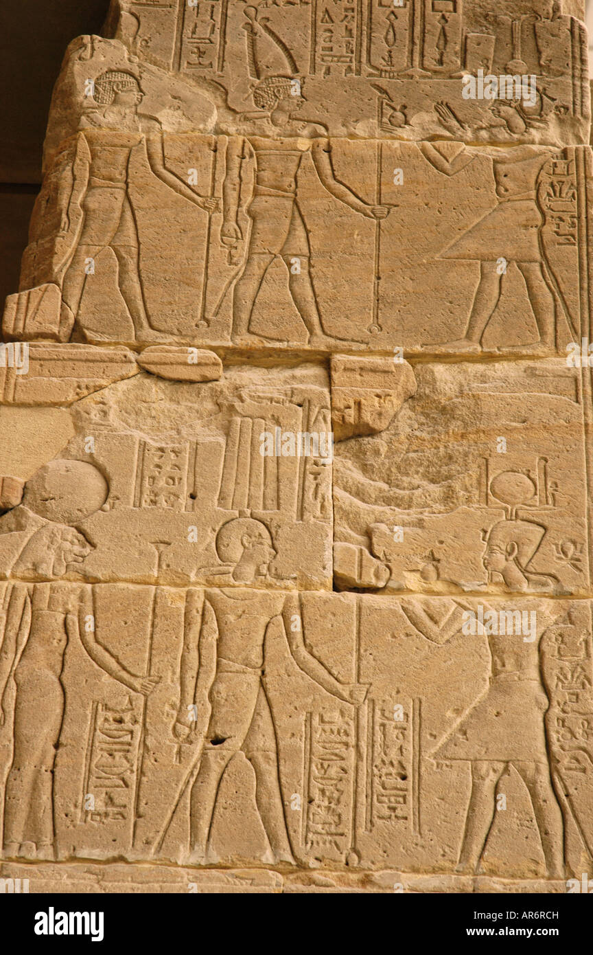Hieroglyphics Temple of Dendur Metropolitan Museum New York USA Stock Photo