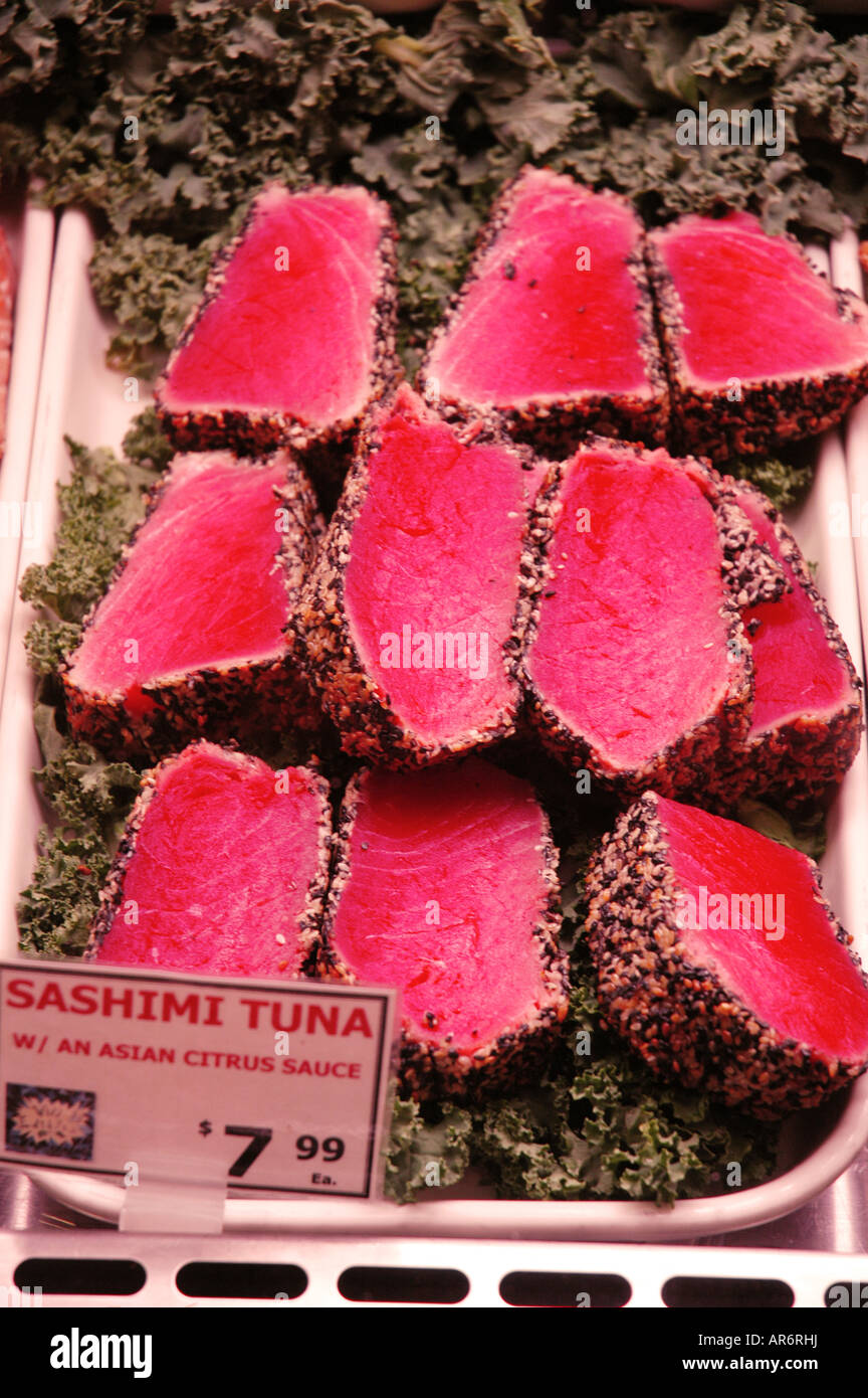 Sashimi Tuna Market next to Grand Central Station New York USA Stock Photo