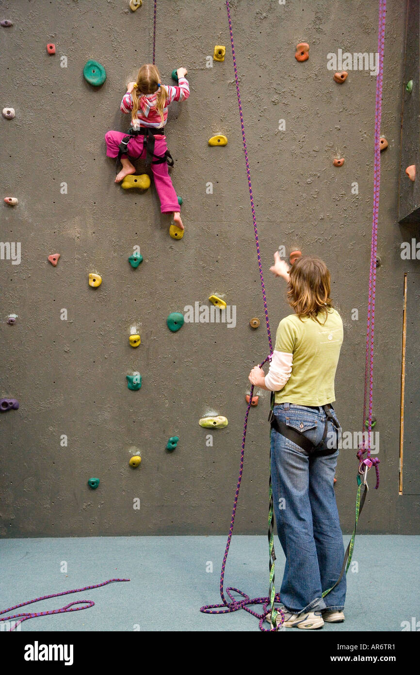 Young Climber Climbing Wall National Park Backpackers Central Plateau North Island New Zealand Stock Photo