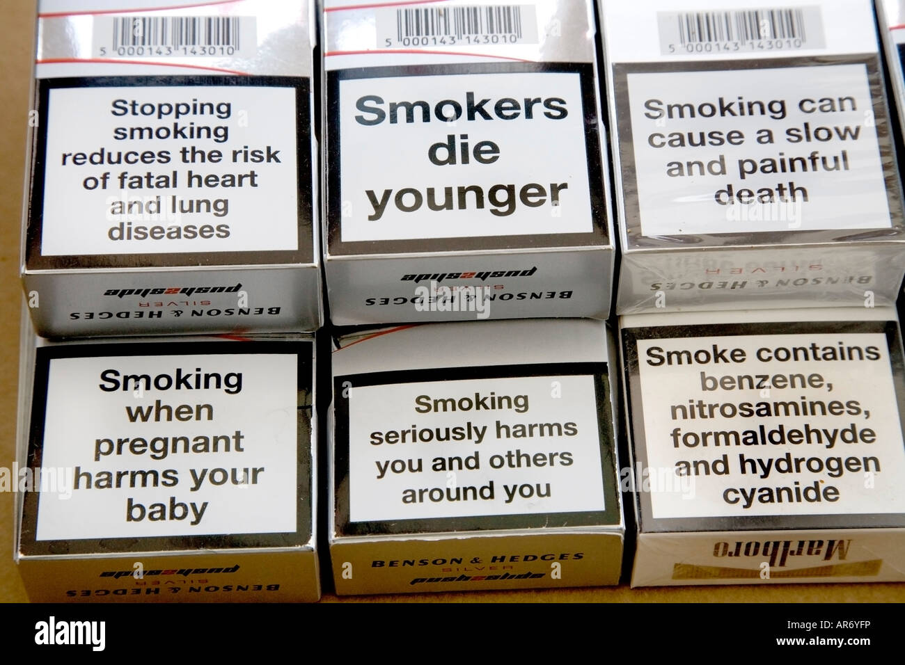 Cigarette Packets Warning High Resolution Stock Photography And Images Alamy