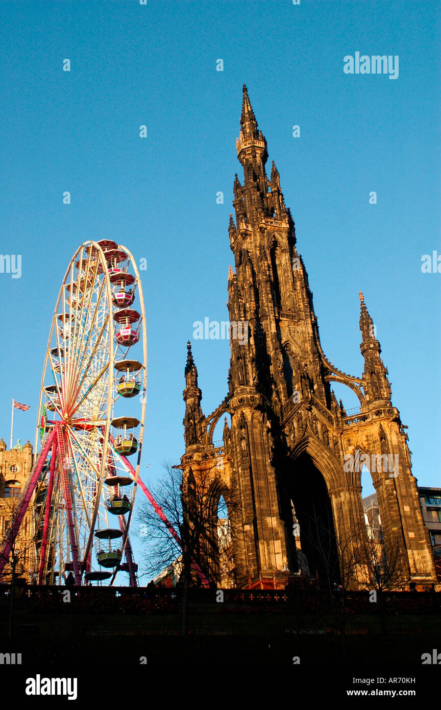 Scott Monument/Ferris Wheel at Christmas,Princes Street,Edinburgh,ScotlandScott Monument/Ferris