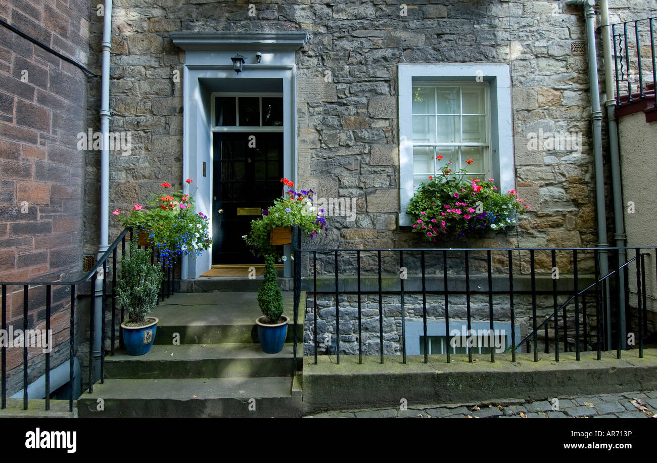 Entrance to an Edinburgh mews house  - Edinburgh, Scotland, Great Britain Stock Photo