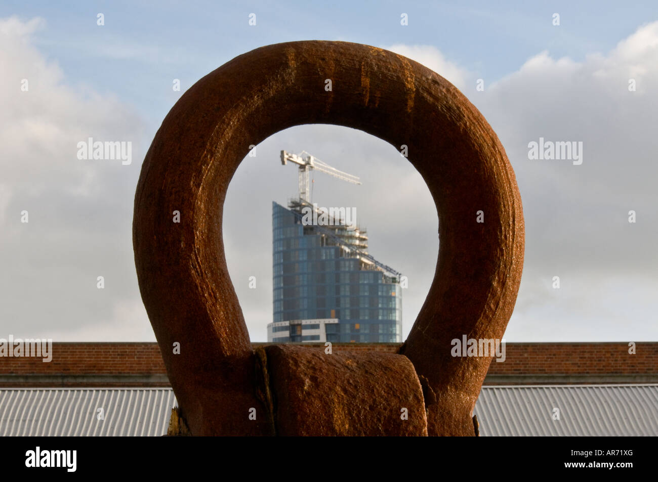 New apartment building seen through the eye of a Stock Photo - Alamy