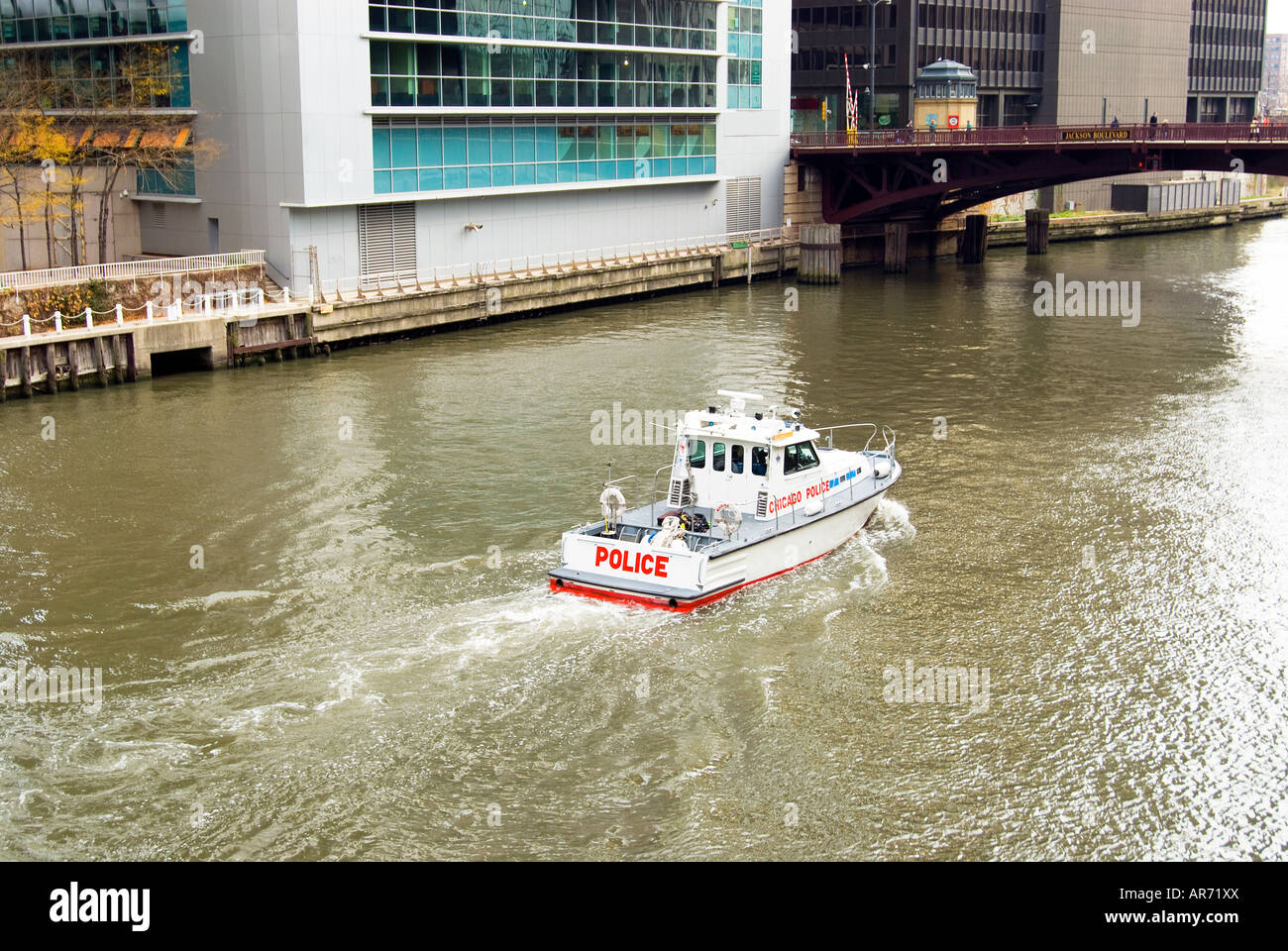 Chicago Police Boat Stock Photo Alamy