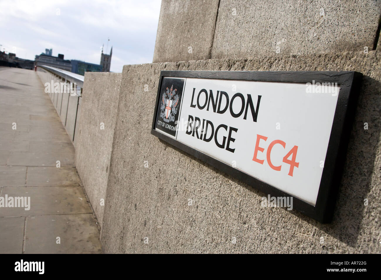 London Bridge street sign Stock Photo