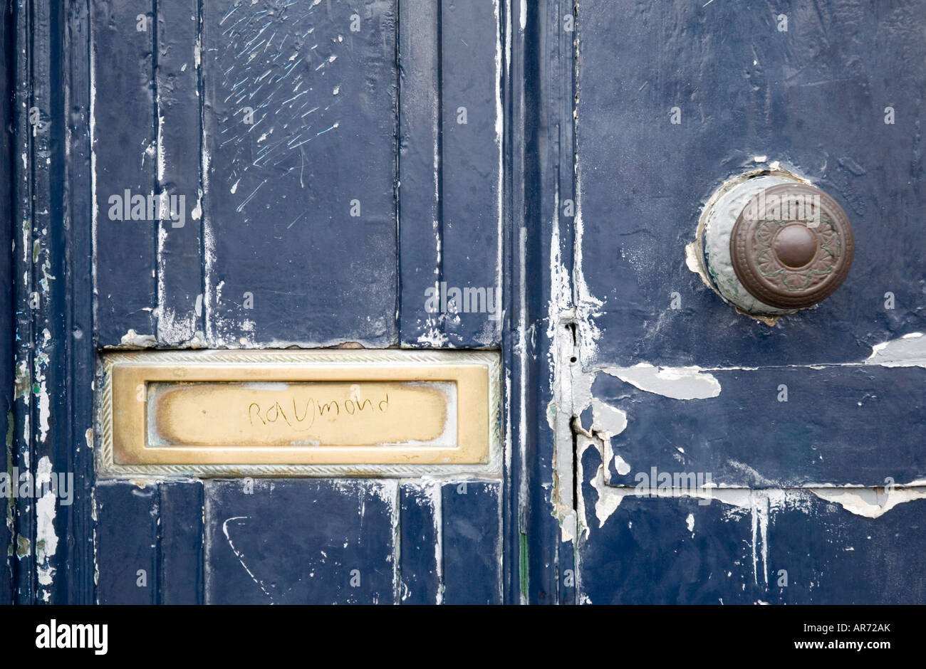 close up of a door knob and letter box on a door in Dublin Ireland