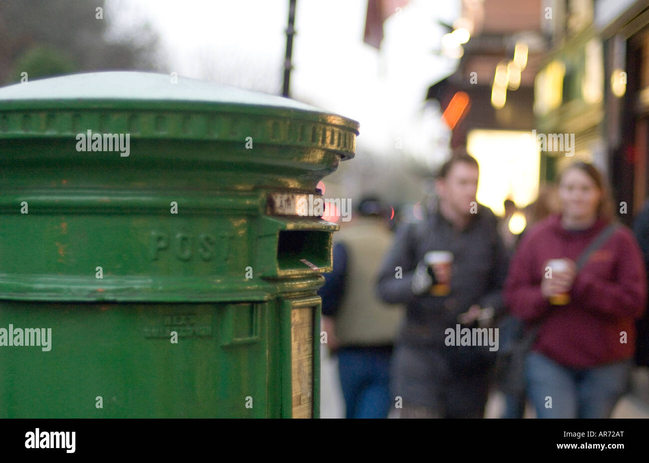 An Irish postal mailbox in Nassau Street in Dublin, Ireland Stock Photo