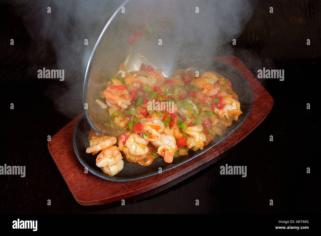 Chinese food, Sizzling prawns Stock Photo Alamy