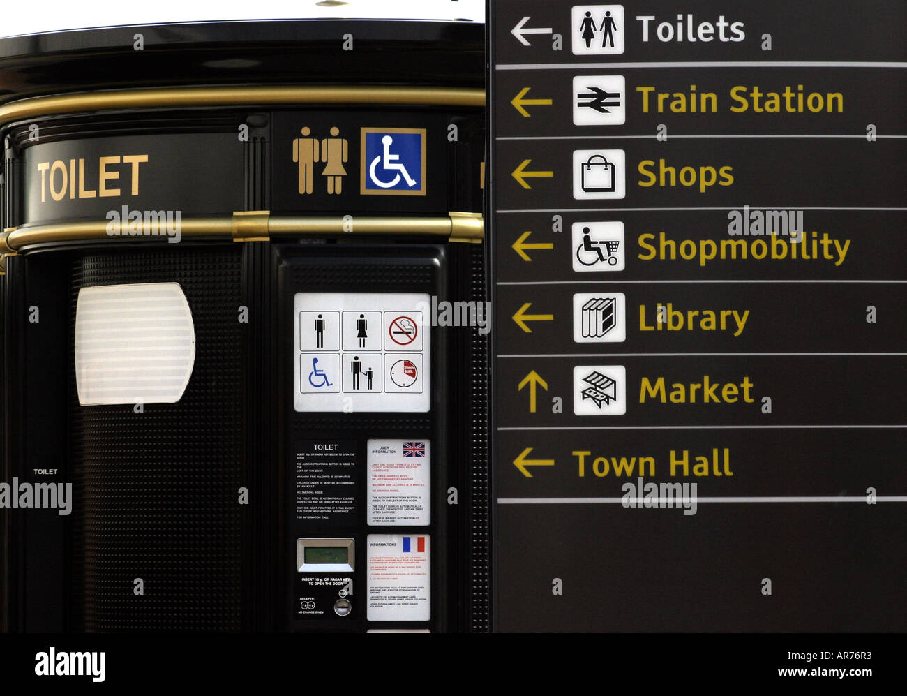 public pay toilet Stock Photo Alamy
