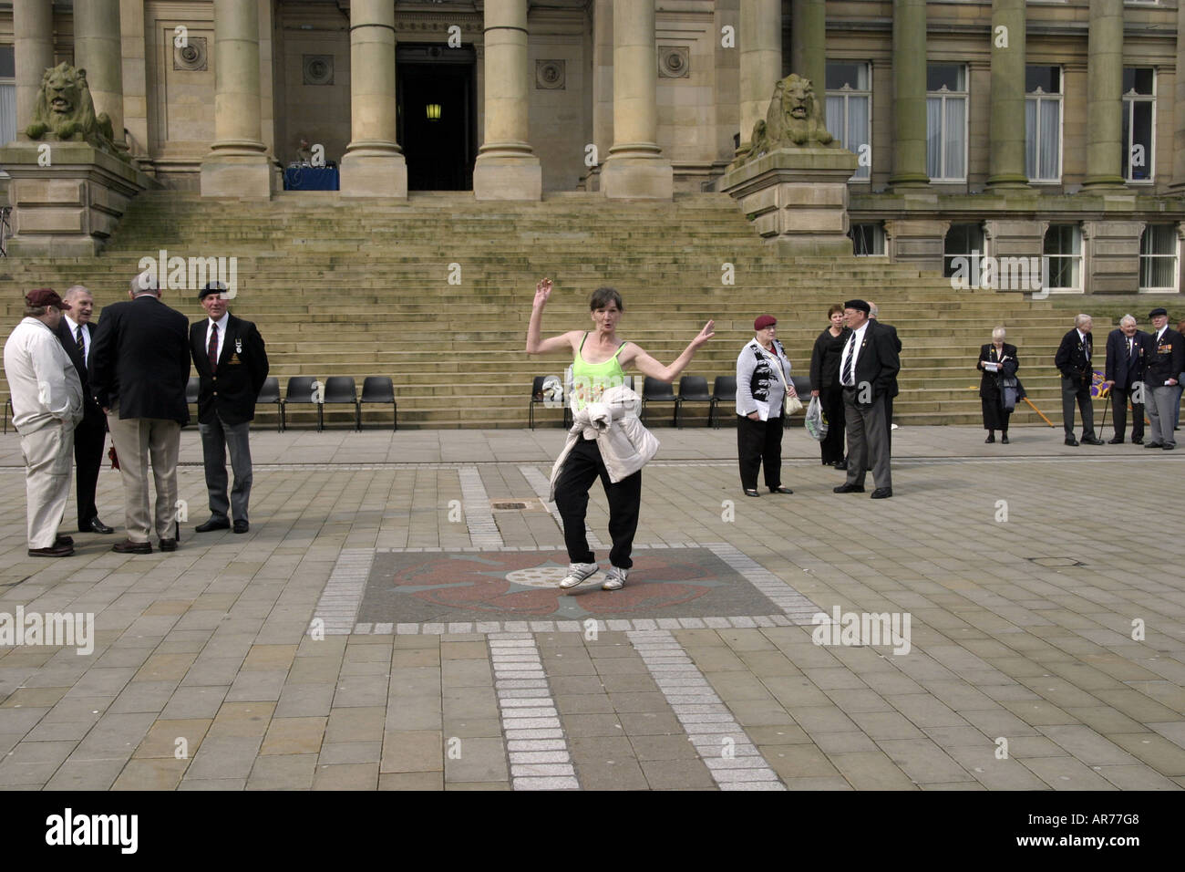 exhibitionist at Remembrance Sunday ceremony Stock Photo