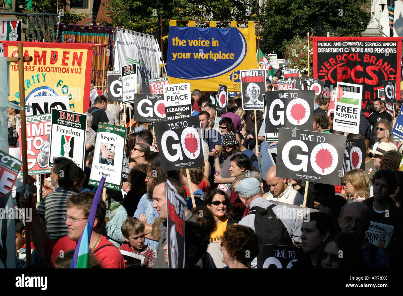 Anti Iraq war demo in Manchester UK Stock Photo