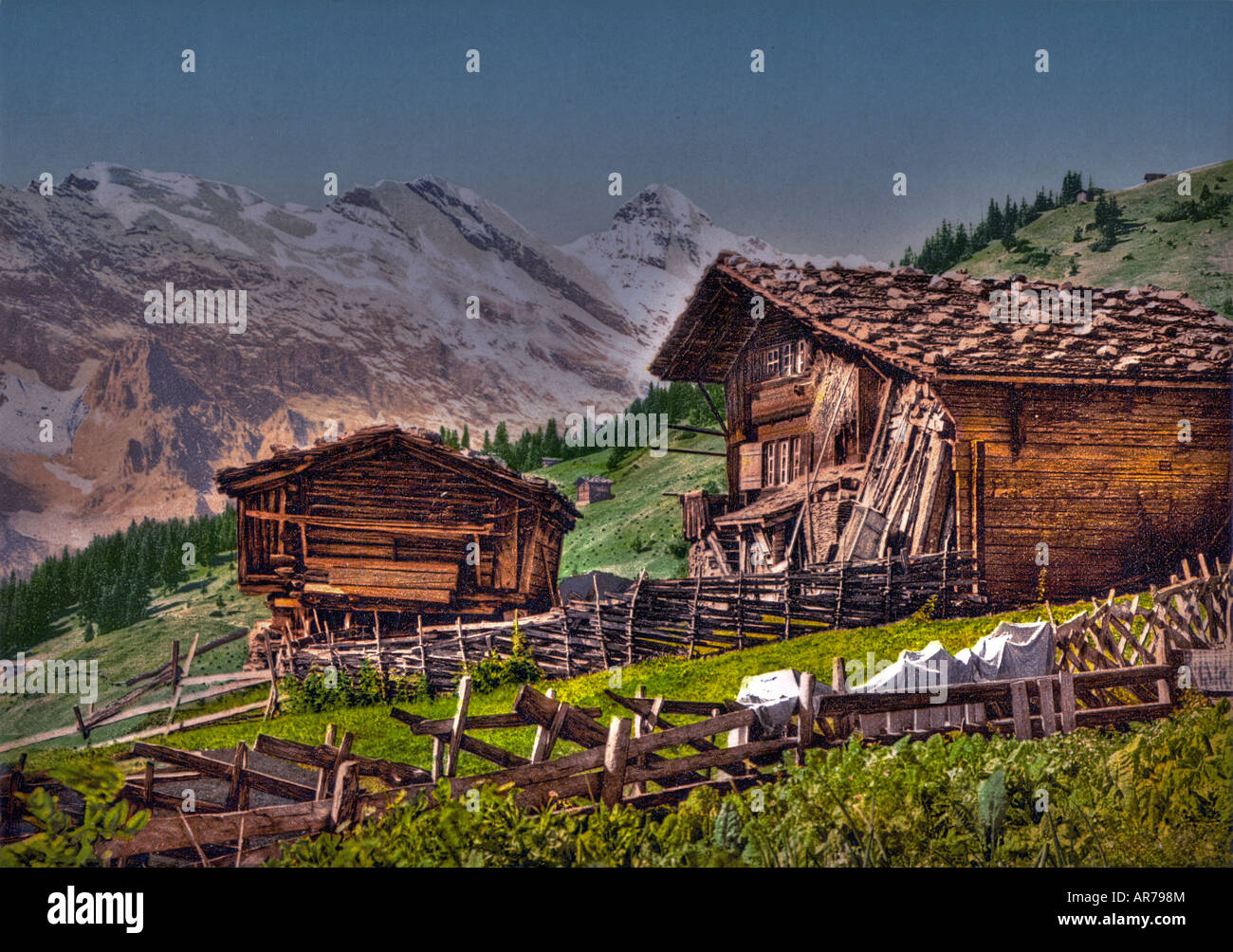 Swiss dwelling, Muerren, Bernese Oberland, Switzerland Stock Photo Alamy