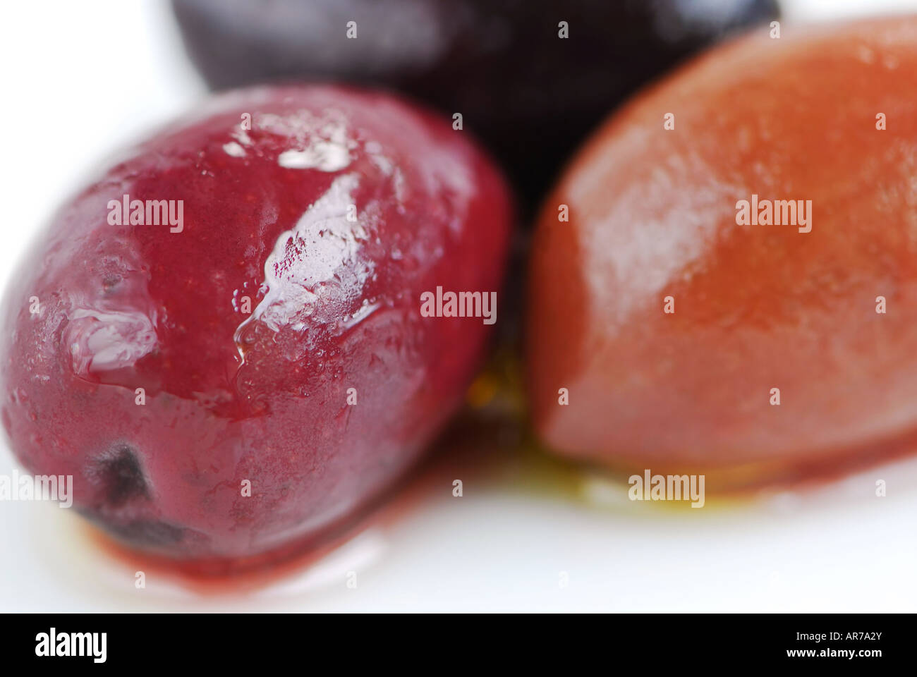 Macro image of greek kalamata olives and olive oil Stock Photo Alamy