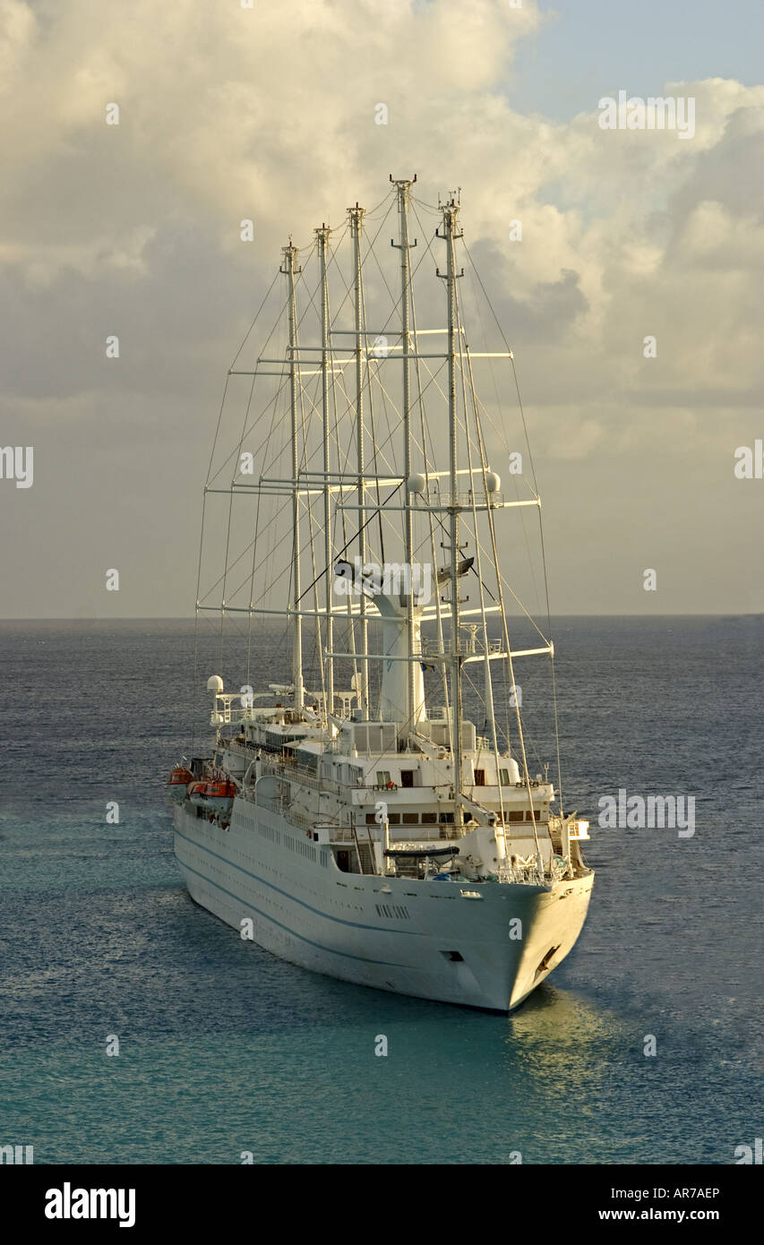 Windstar Cruise Line's hightech luxury sailing ship the Wind Surf in