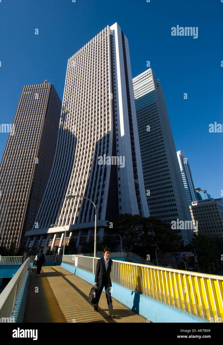 Skyscrapers in Shinjuku business and finnancial district of Tokyo Japan Stock Photo