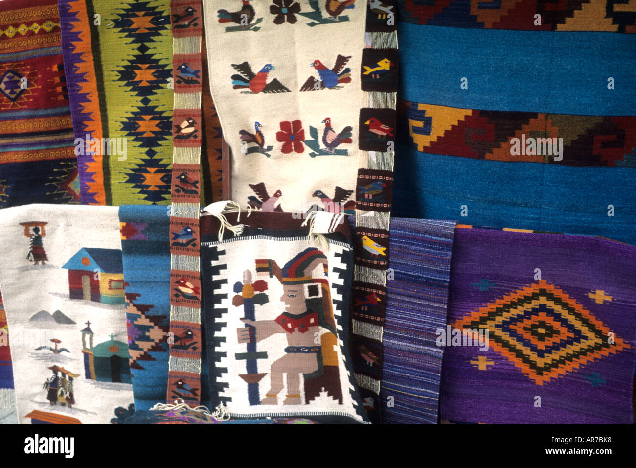 Artwork on rugs in Oaxaca Mexico Stock Photo Alamy