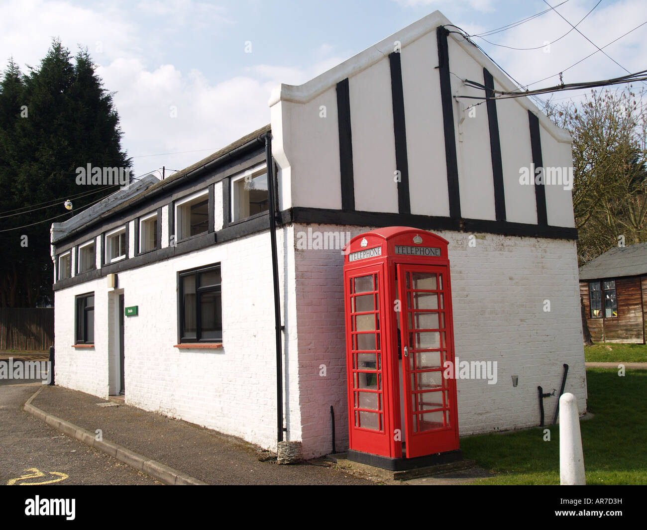 debden camp toilets epping forest phone box Stock Photo Alamy