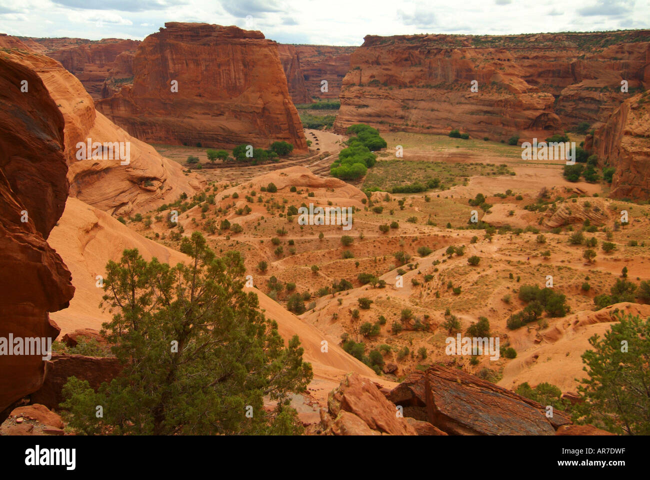 Looking down into Canyon de Chelly National Monument Navojo Indian Reservation Stock Photo