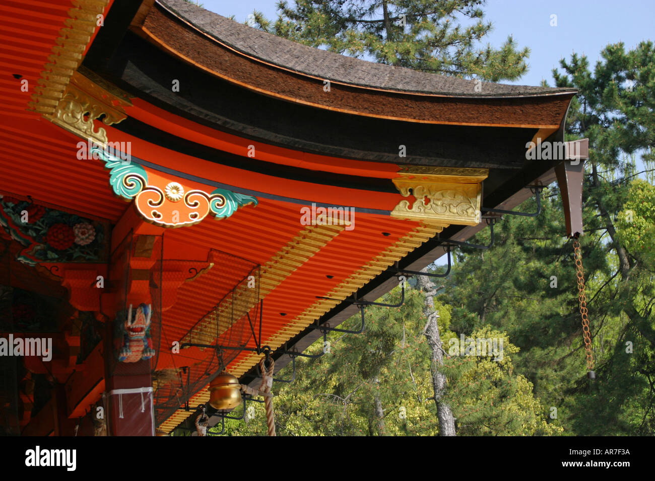 Close up roof detail of Yasaka shrine in Kyoto Kansai Japan Asia Stock ...