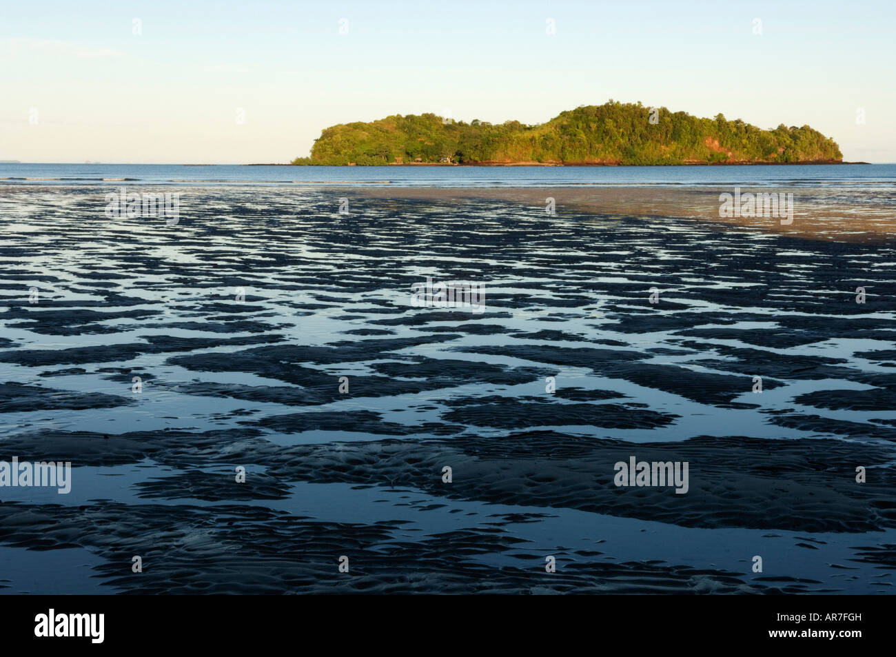 View of Nosy Tanga at low tide, Nosy Be, Madagascar Stock Photo