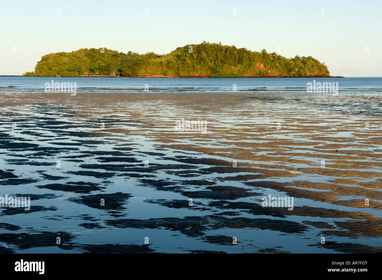 View of Nosy Tanga at low tide, Nosy Be, Madagascar Stock Photo