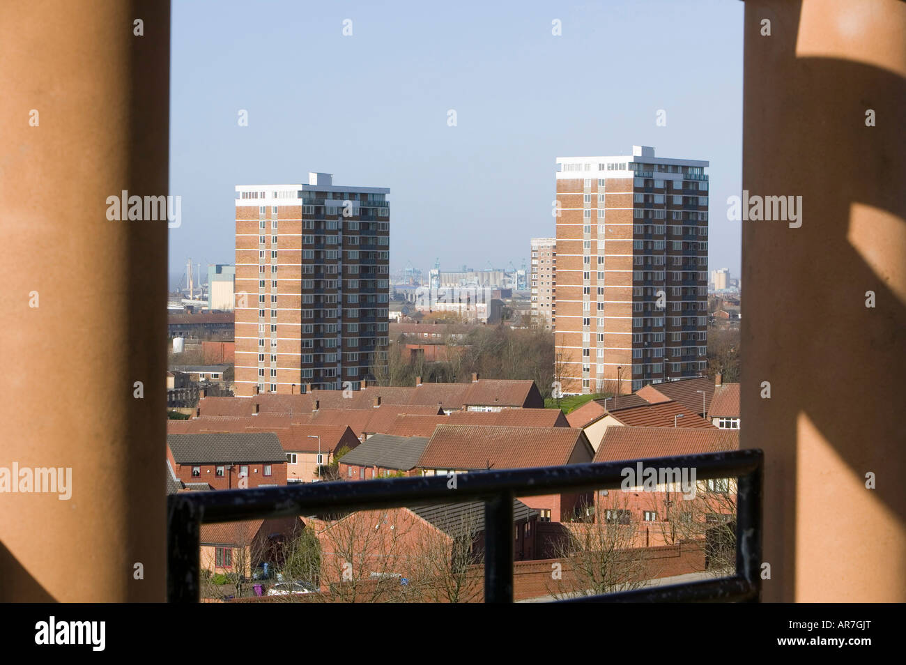 Tower blocks in the middle of liverpool England Stock Photo Alamy