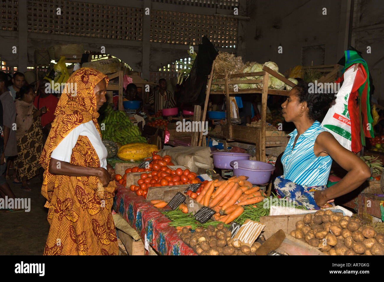 market, Hell-Ville, Nosy Be, Madagascar Stock Photo