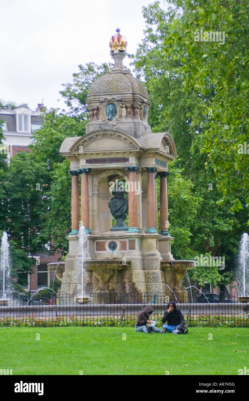 Samuel Sarphati statue in the Sarphati Park in Amsterdam, Netherlands