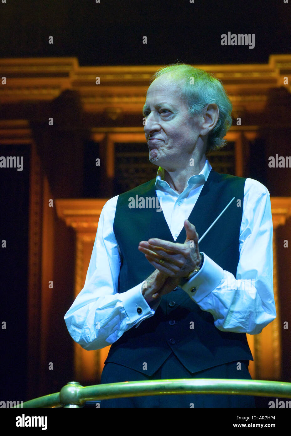 Oscar winning British film composer John Barry (1933-2011) in concert at Royal Albert Hall, London, UK. 28th September 2006. Stock Photo