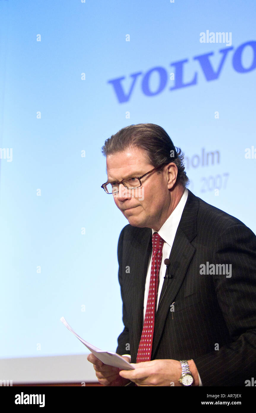 Leif Johansson CEO of Volvo Trucks at press conference Stock Photo