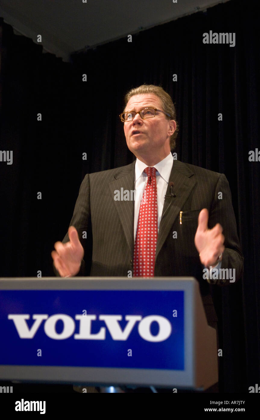 Leif Johansson CEO of Volvo Trucks at press conference Stock Photo