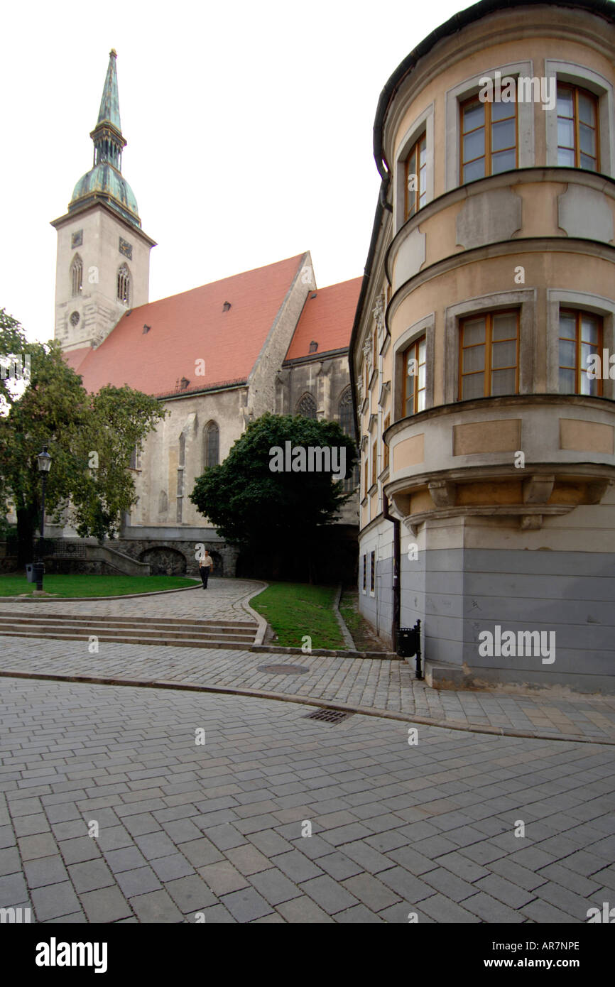Church in the old town in Bratislava in Slovakia. Stock Photo