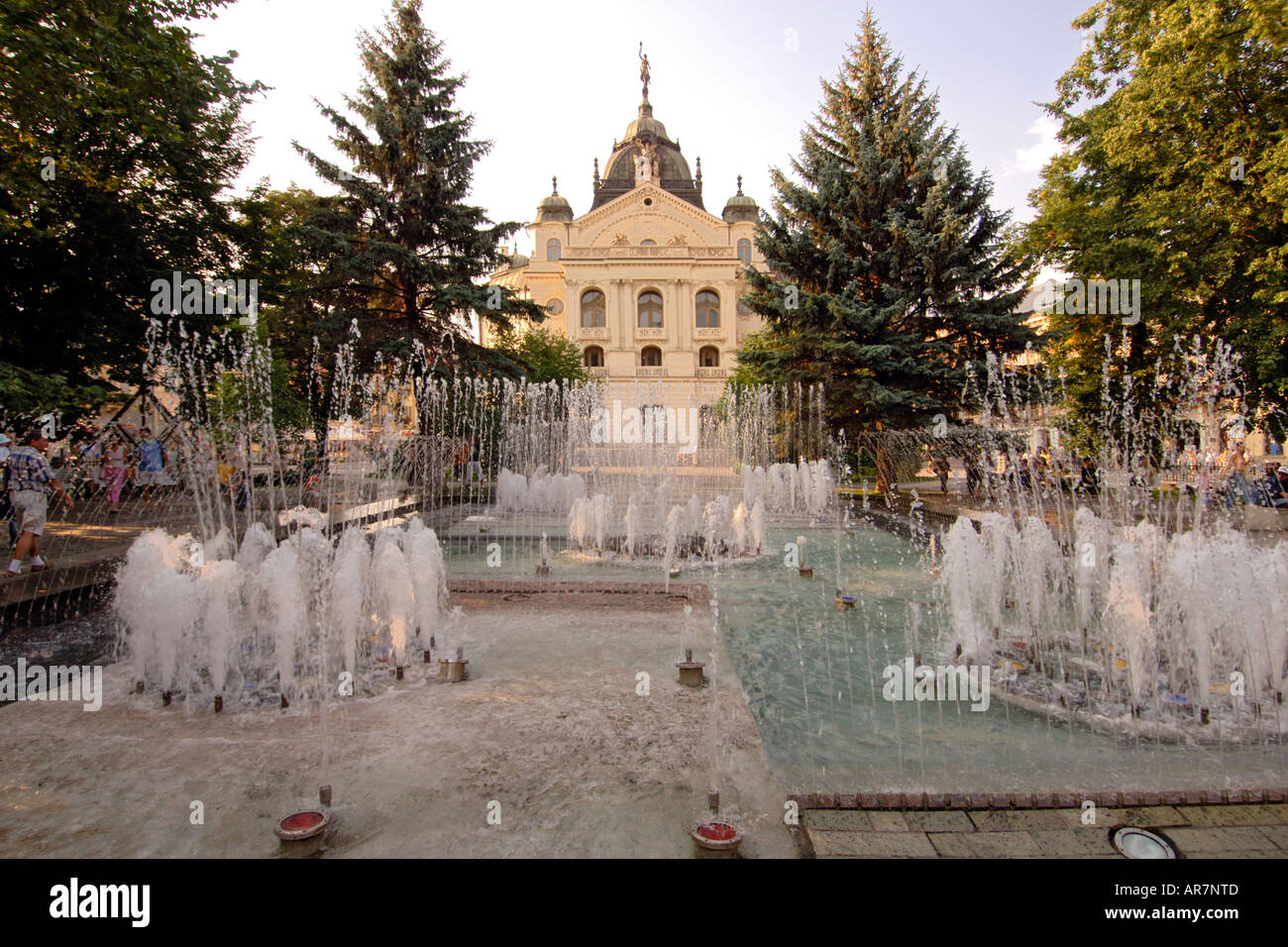 Central park in the town of Kosice in eastern Slovakia. Stock Photo
